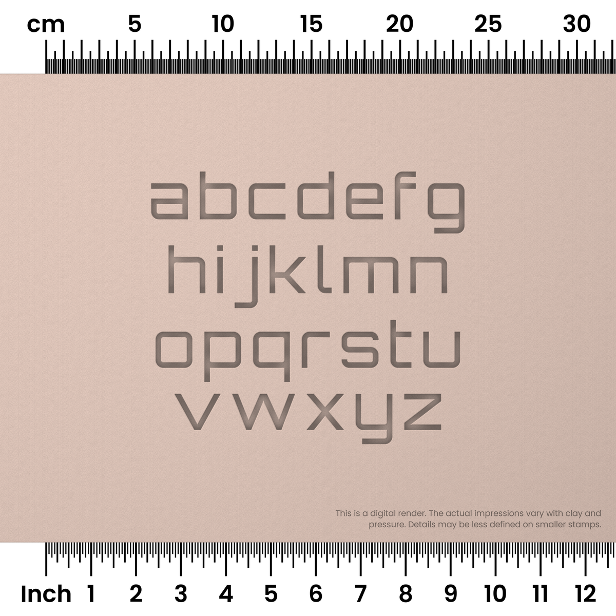 Orbitron | Lowercase | Alphabet Stamp Sets - Ceramind® Tools