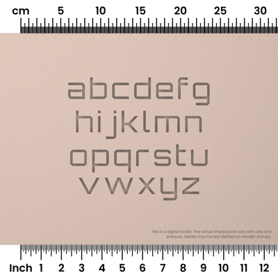 Orbitron | Lowercase | Alphabet Stamp Sets - Ceramind® Tools