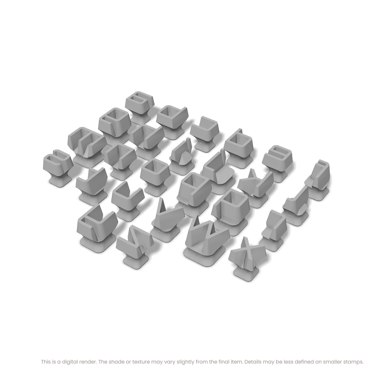 Orbitron | Lowercase | Alphabet Stamp Sets - Ceramind® Tools