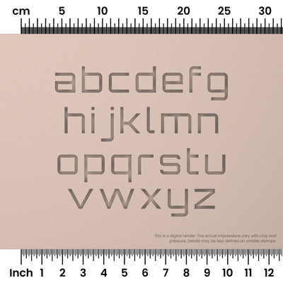 Orbitron | Lowercase | Alphabet Stamp Sets - Ceramind® Tools
