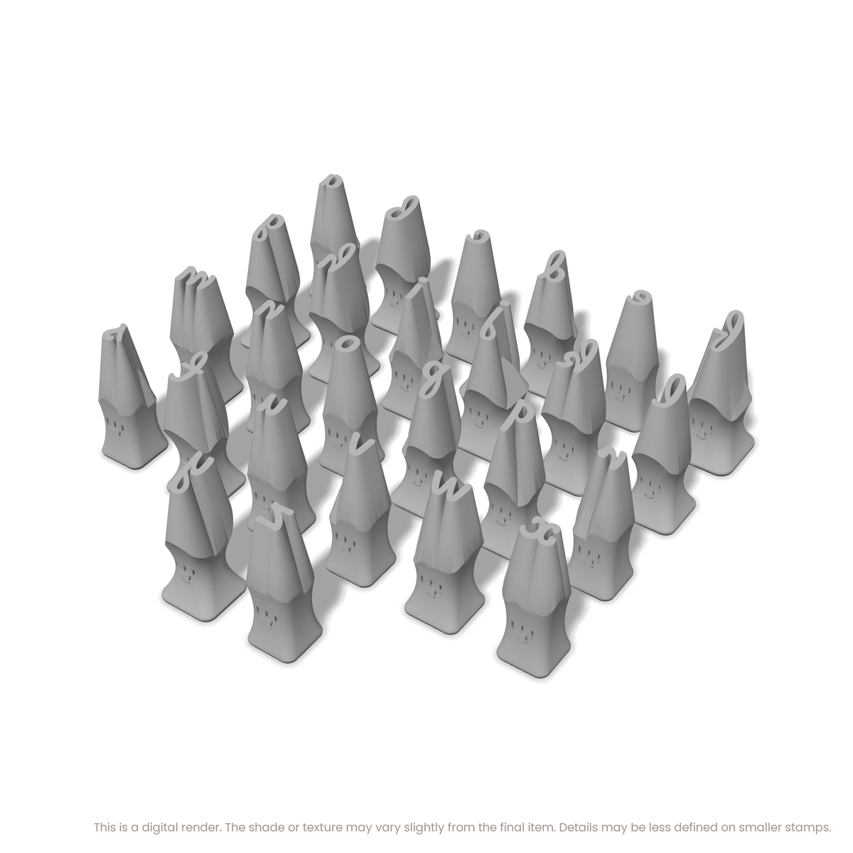 Pacifico | Lowercase | Alphabet Stamp Sets - Ceramind® Tools