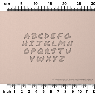 Permanent Marker | All Caps | Alphabet Stamp Sets - Ceramind® Tools