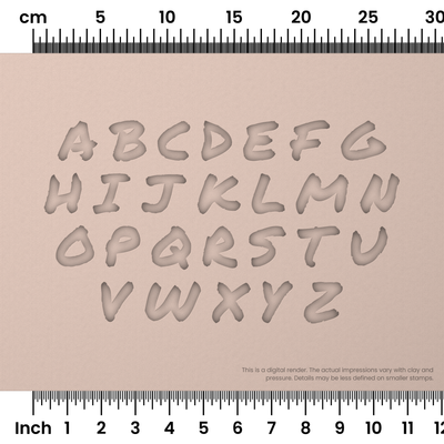 Permanent Marker | All Caps | Alphabet Stamp Sets - Ceramind® Tools