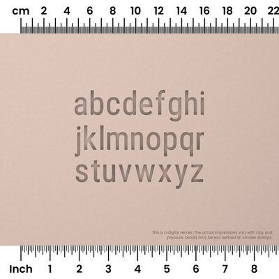 Roboto Condensed | Lowercase | Alphabet Stamp Sets - Ceramind® Tools