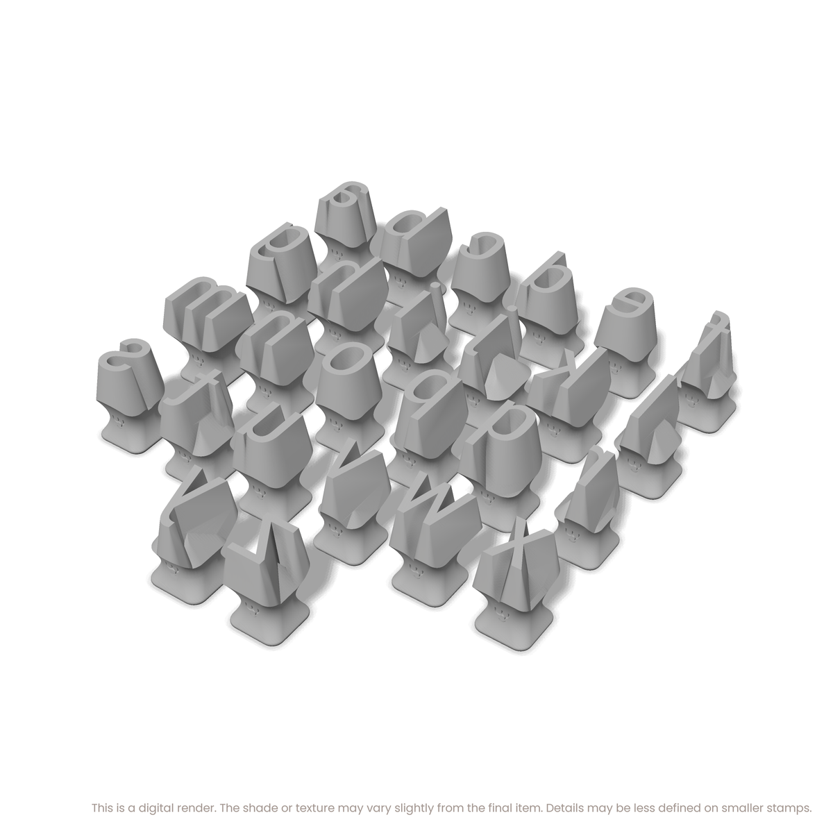 Roboto Condensed | Lowercase | Alphabet Stamp Sets - Ceramind® Tools