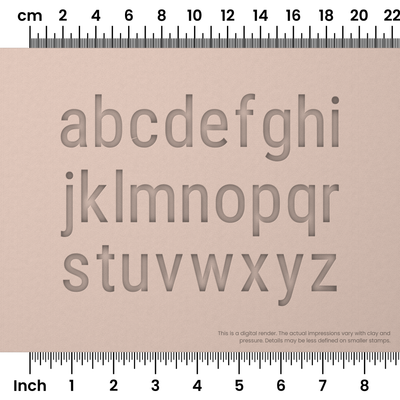 Roboto Condensed | Lowercase | Alphabet Stamp Sets - Ceramind® Tools