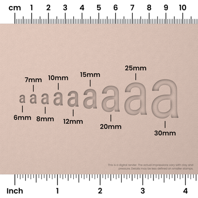 Roboto Condensed | Lowercase | Alphabet Stamp Sets - Ceramind® Tools