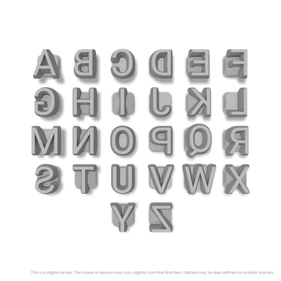 Roboto | All Caps | Alphabet Stamp Sets - Ceramind® Tools