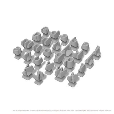 Roboto | Lowercase | Alphabet Stamp Sets - Ceramind® Tools