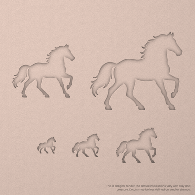Running Stallion Horse Stamps