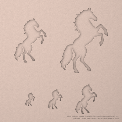 Rearing Stallion Horse Stamps