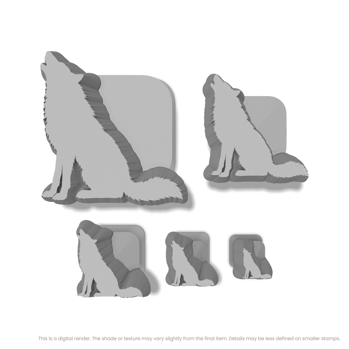 Wolf Howling While Sitting Stamps