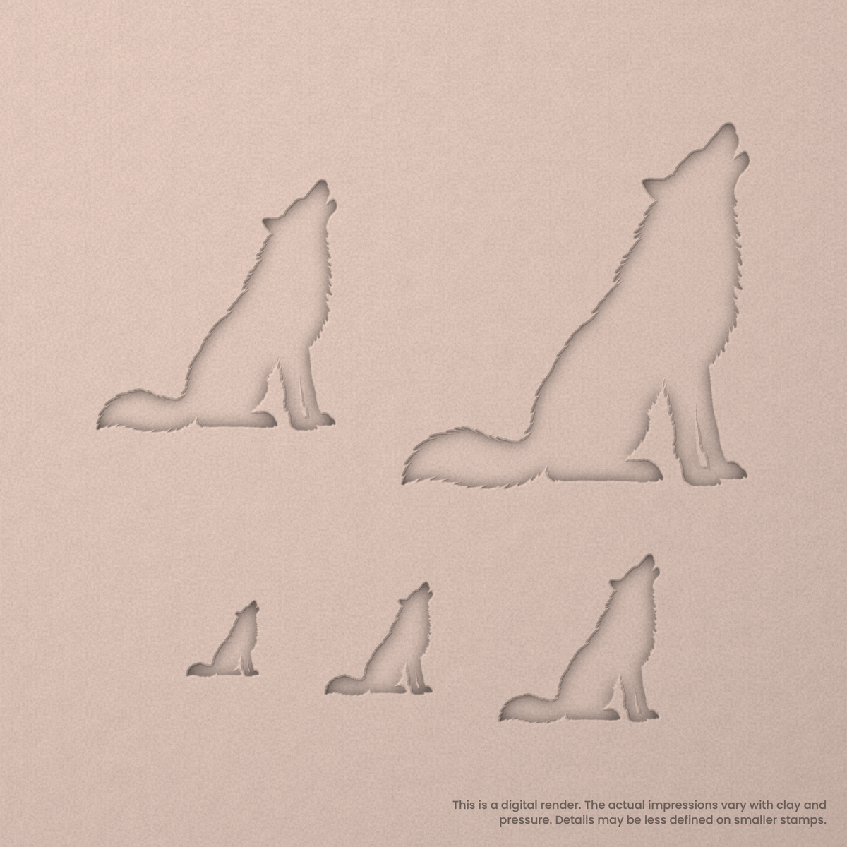 Wolf Howling While Sitting Stamps