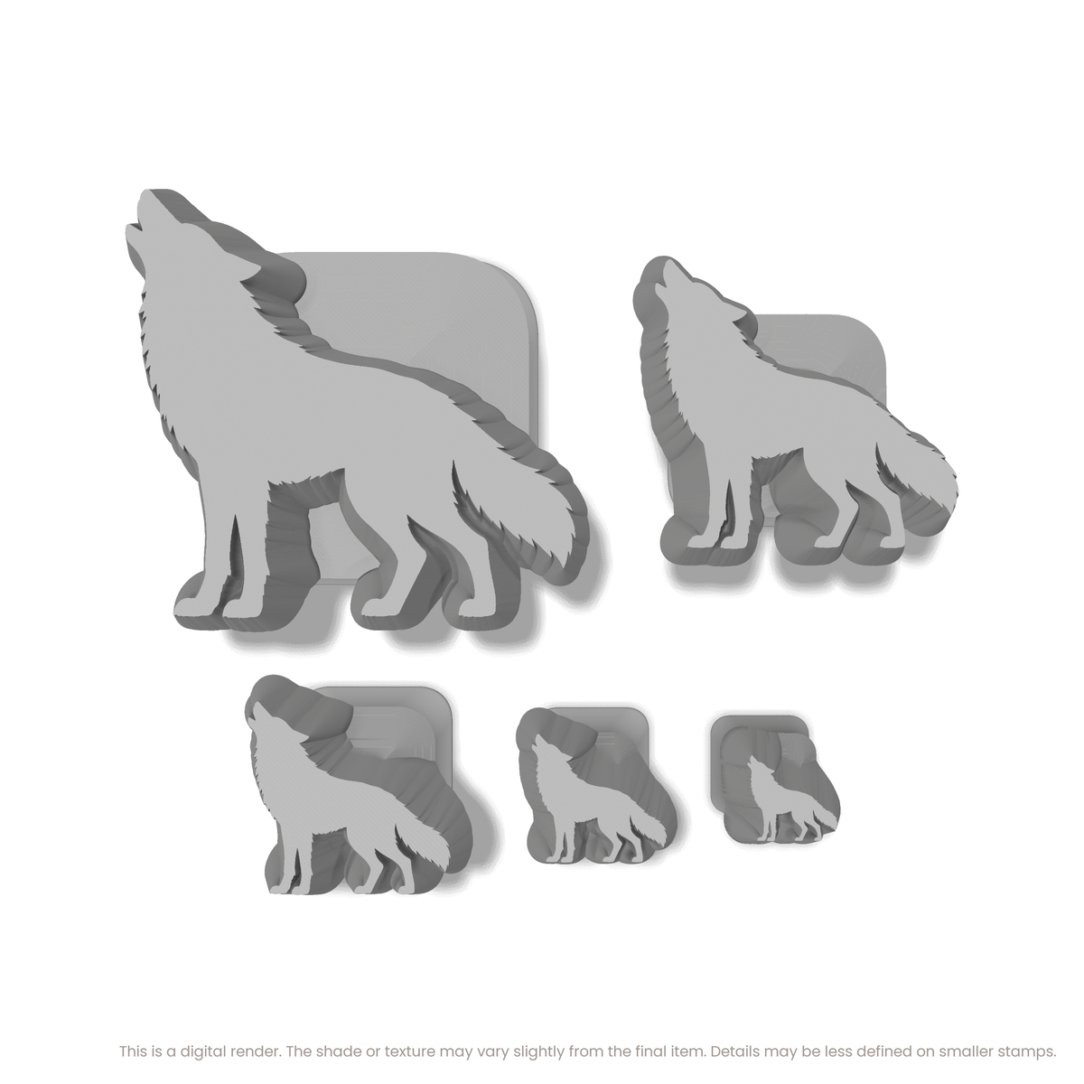 Wolf Howling While Standing Stamps