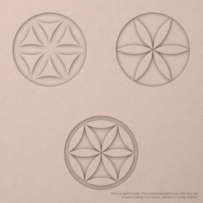Flower of Life Stamp Set: Circle, 2 Petals Wide - Ceramind® Tools