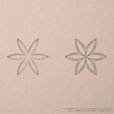 Flower of Life Stamp Set: Star, 2 Petals Wide - Ceramind® Tools