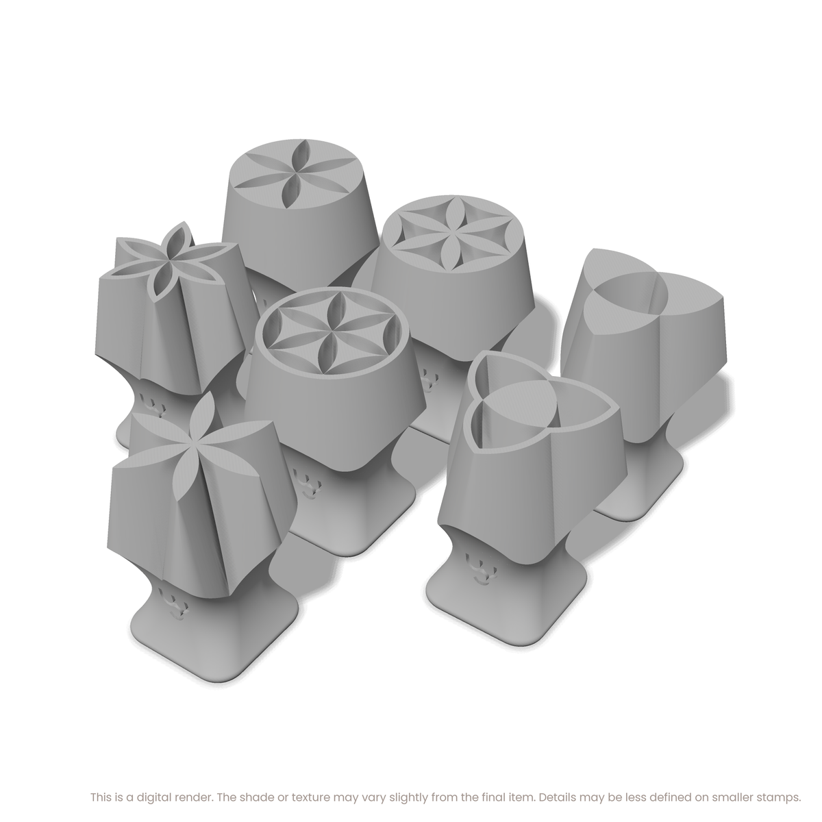 Flower of Life Stamp Set: Trefoil, Star & Circle (2 Petals Wide) - Ceramind® Tools