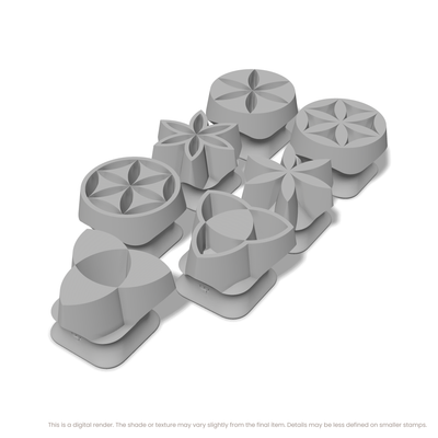 Flower of Life Stamp Set: Trefoil, Star & Circle (2 Petals Wide) - Ceramind® Tools