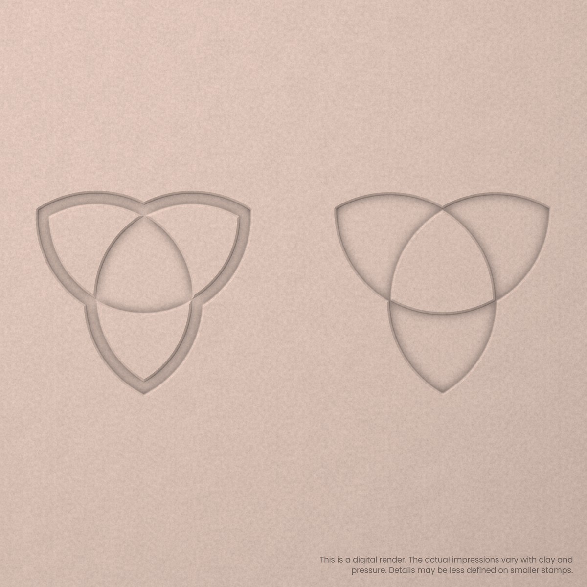 Flower of Life Stamp Set: Trefoil, 2 Petals Wide - Ceramind® Tools