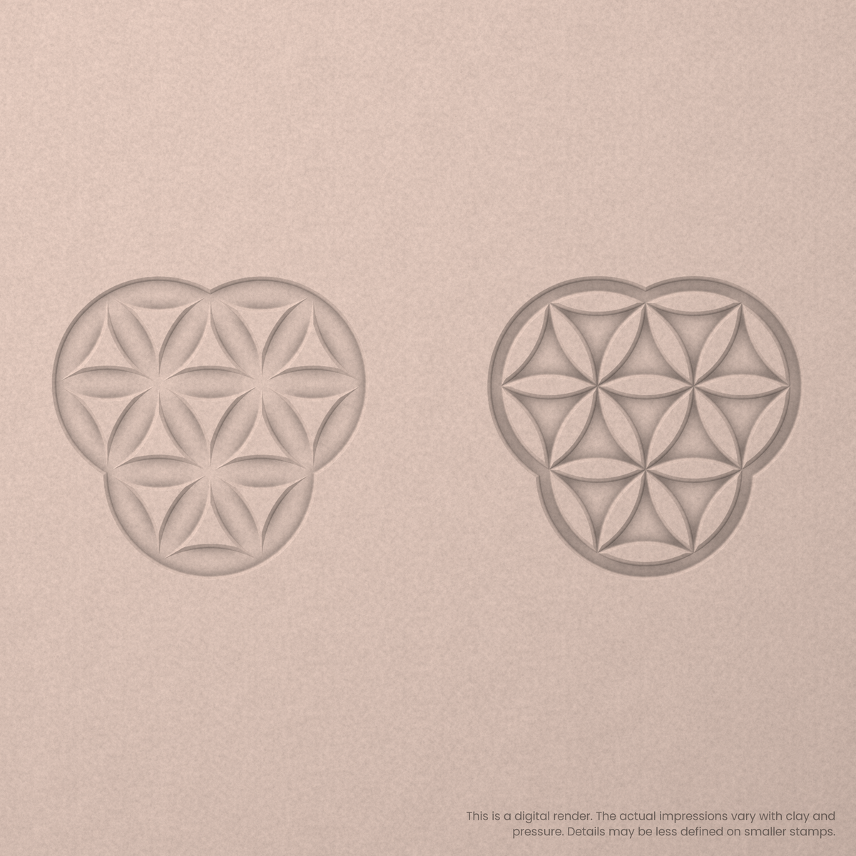Flower of Life Stamp Set: Triple Circle, 3 Petals Wide - Ceramind® Tools