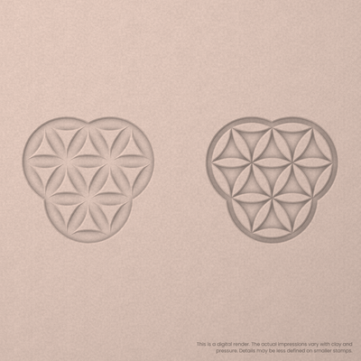 Flower of Life Stamp Set: Triple Circle, 3 Petals Wide - Ceramind® Tools