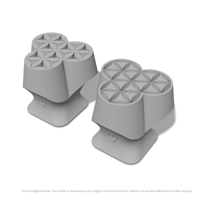 Flower of Life Stamp Set: Four Circle, 3 Petals Wide - Ceramind® Tools