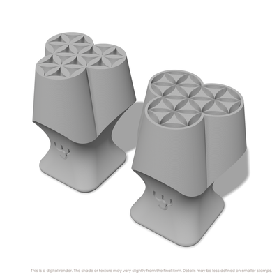 Flower of Life Stamp Set: Four Circle, 3 Petals Wide - Ceramind® Tools