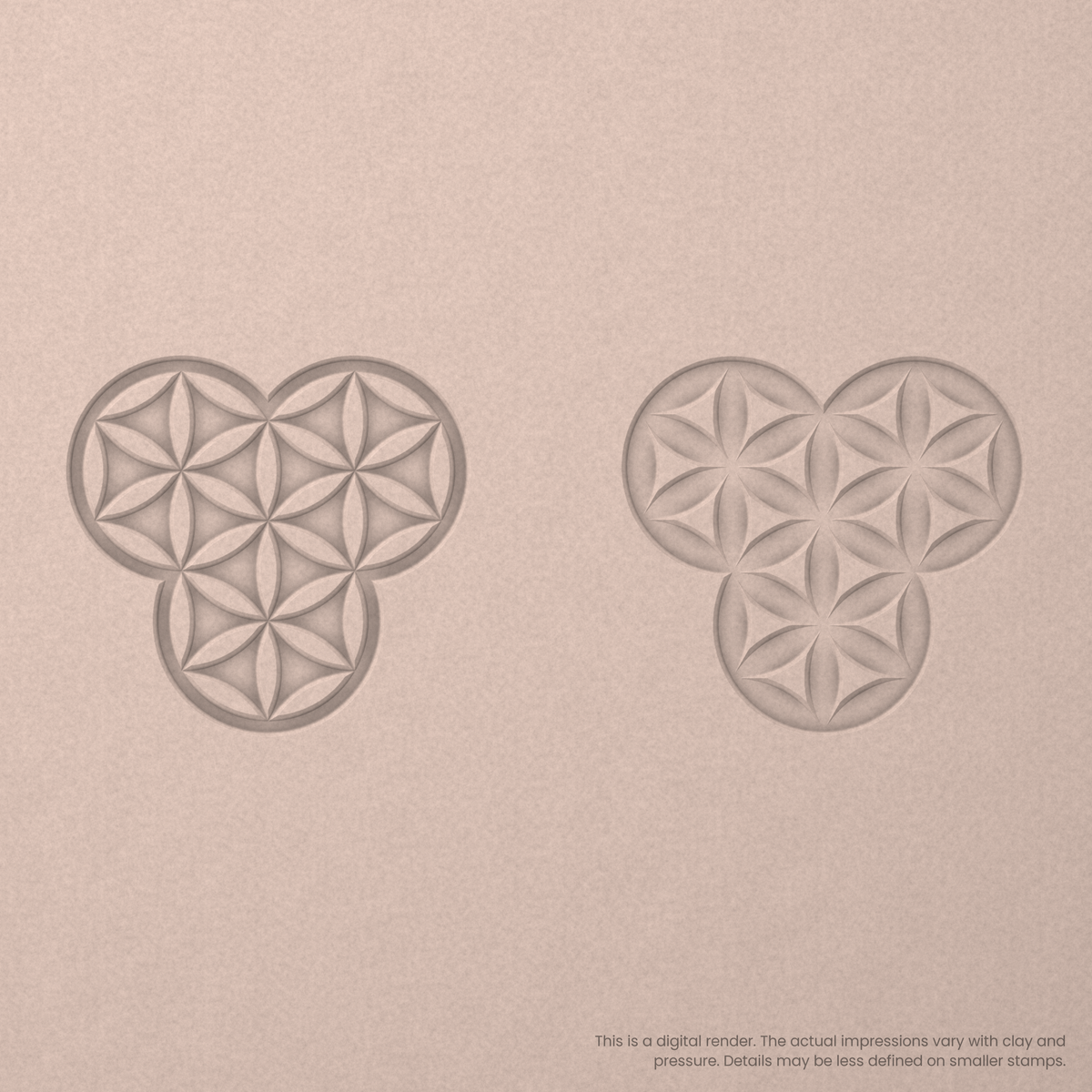 Flower of Life Stamp Set: Four Circle, 3 Petals Wide - Ceramind® Tools