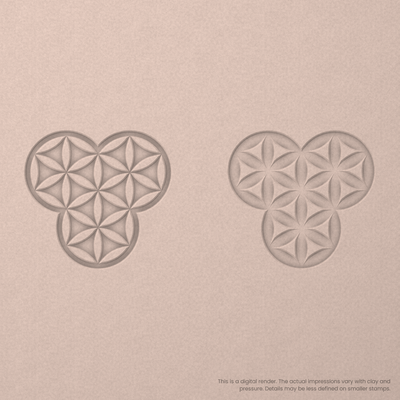Flower of Life Stamp Set: Four Circle, 3 Petals Wide - Ceramind® Tools