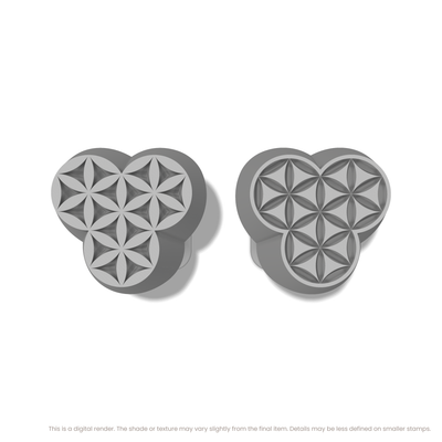 Flower of Life Stamp Set: Four Circle, 3 Petals Wide - Ceramind® Tools