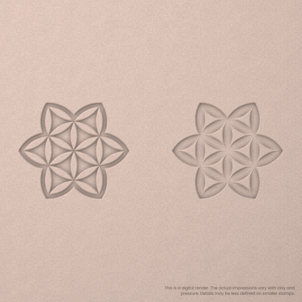 Flower of Life Stamp Set: Star, 3 Petals Wide - Ceramind® Tools