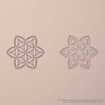 Flower of Life Stamp Set: Star, 3 Petals Wide - Ceramind® Tools