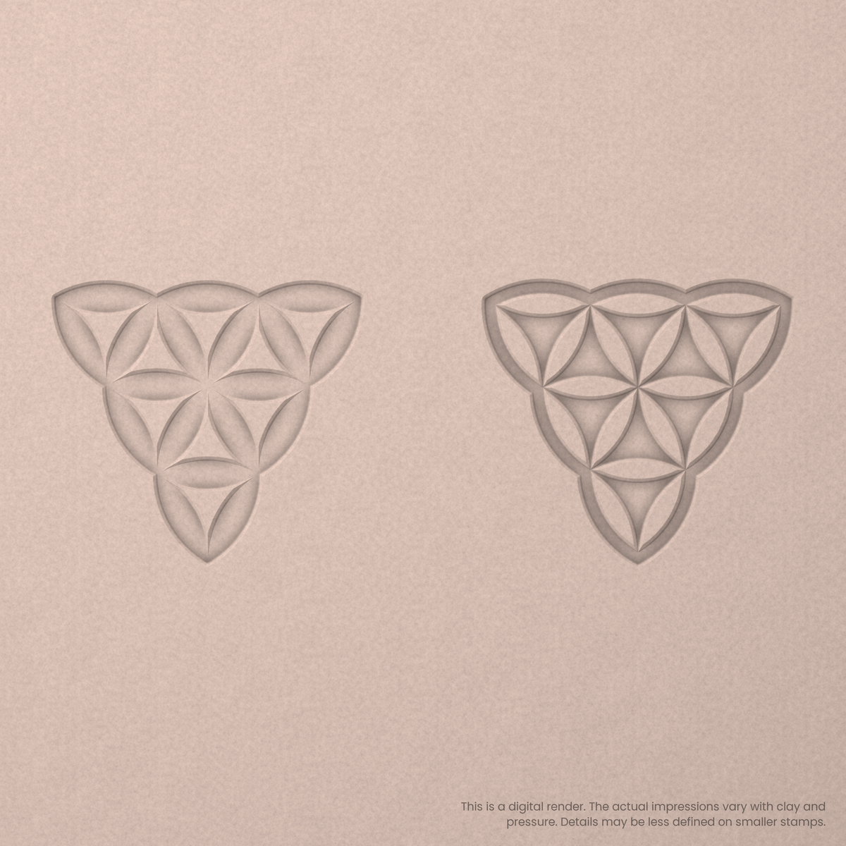 Flower of Life Stamp Set: Trefoil, 3 Petals Wide - Ceramind® Tools