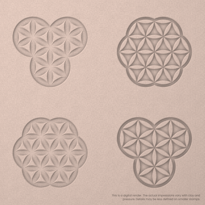 Flower of Life Stamp Set: Seven Circle & Four Circle - Ceramind® Tools