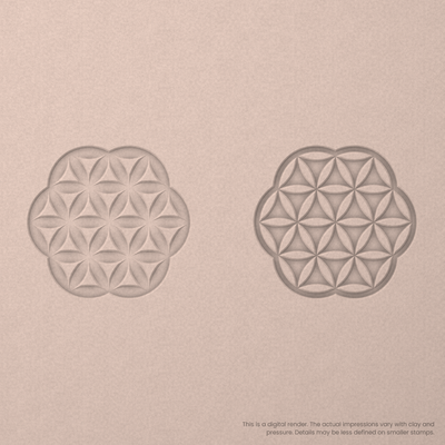 Flower of Life Stamp Set: Seven Circle, 4 Petals Wide - Ceramind® Tools