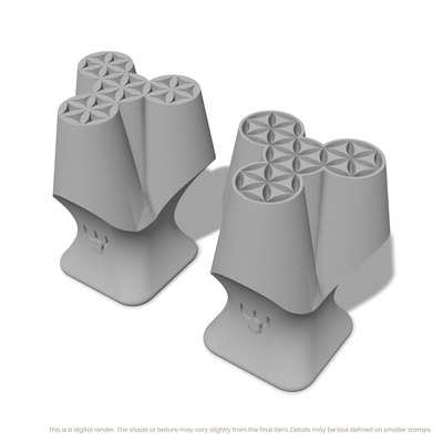 Flower of Life Stamp Set: Four Circle, 5 Petals Wide - Ceramind® Tools