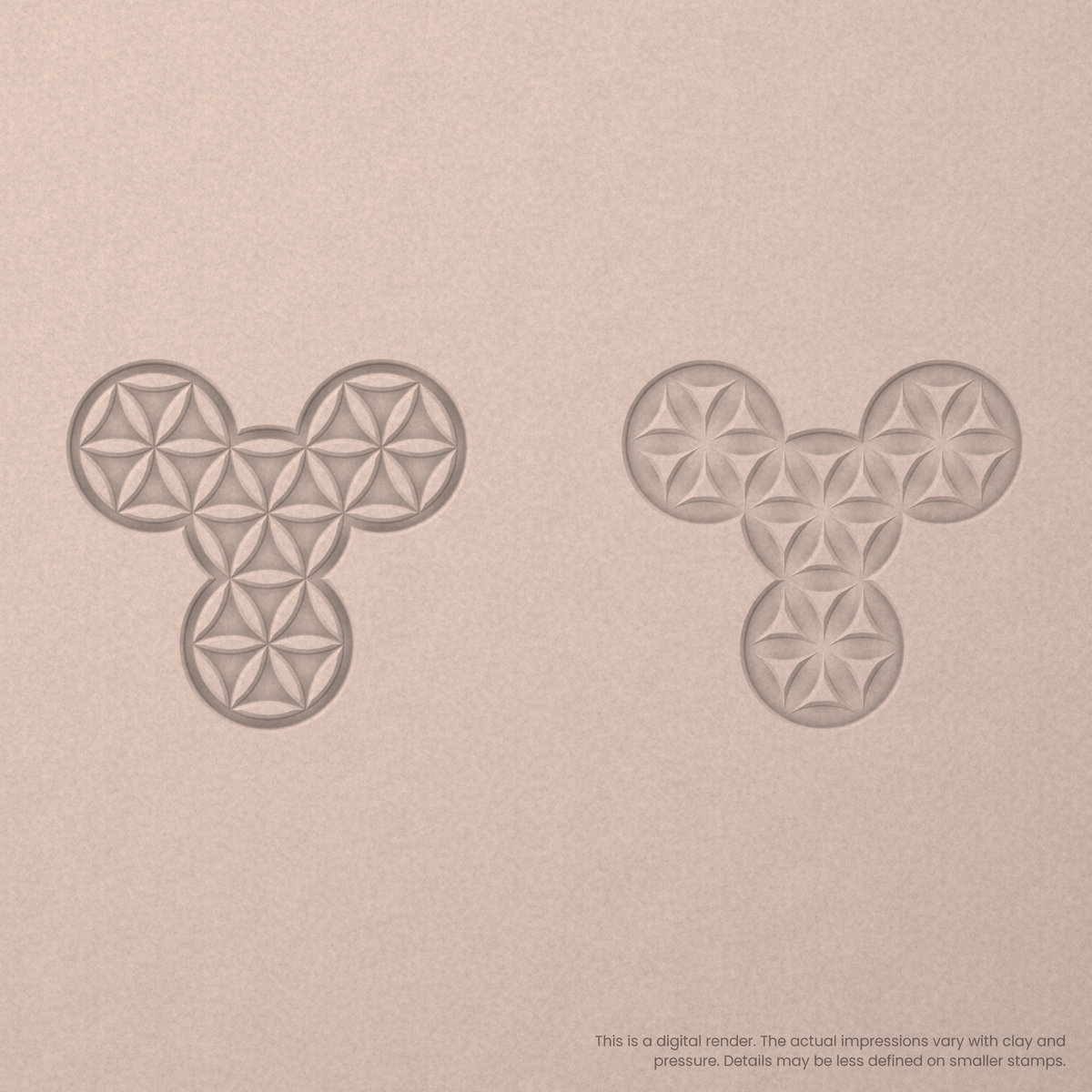 Flower of Life Stamp Set: Four Circle, 5 Petals Wide - Ceramind® Tools