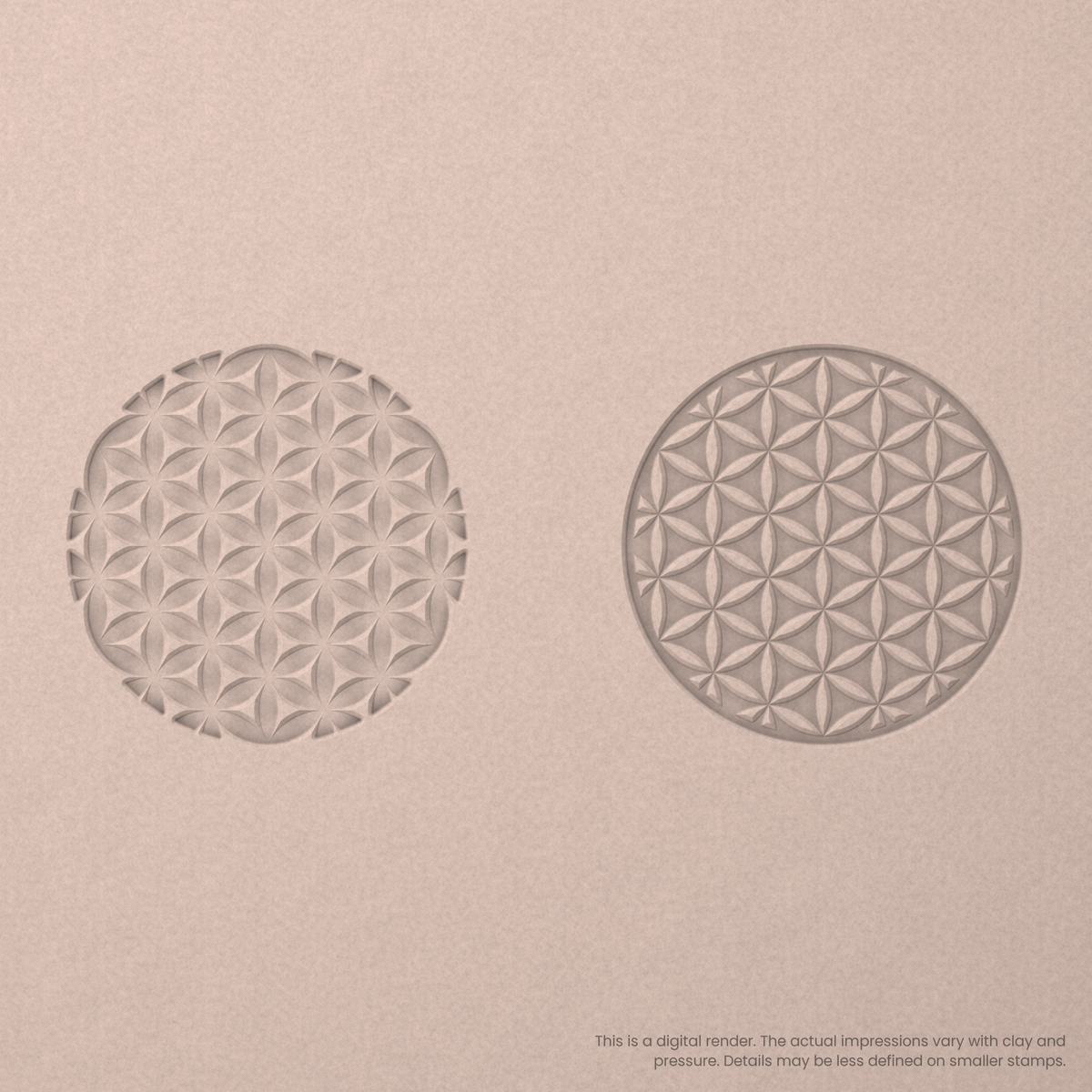 Flower of Life Stamp Set: Circle, 6 Petals Wide - Ceramind® Tools