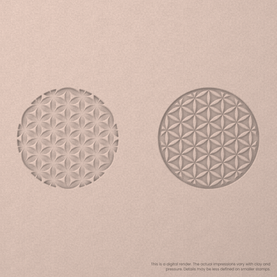 Flower of Life Stamp Set: Circle, 6 Petals Wide - Ceramind® Tools