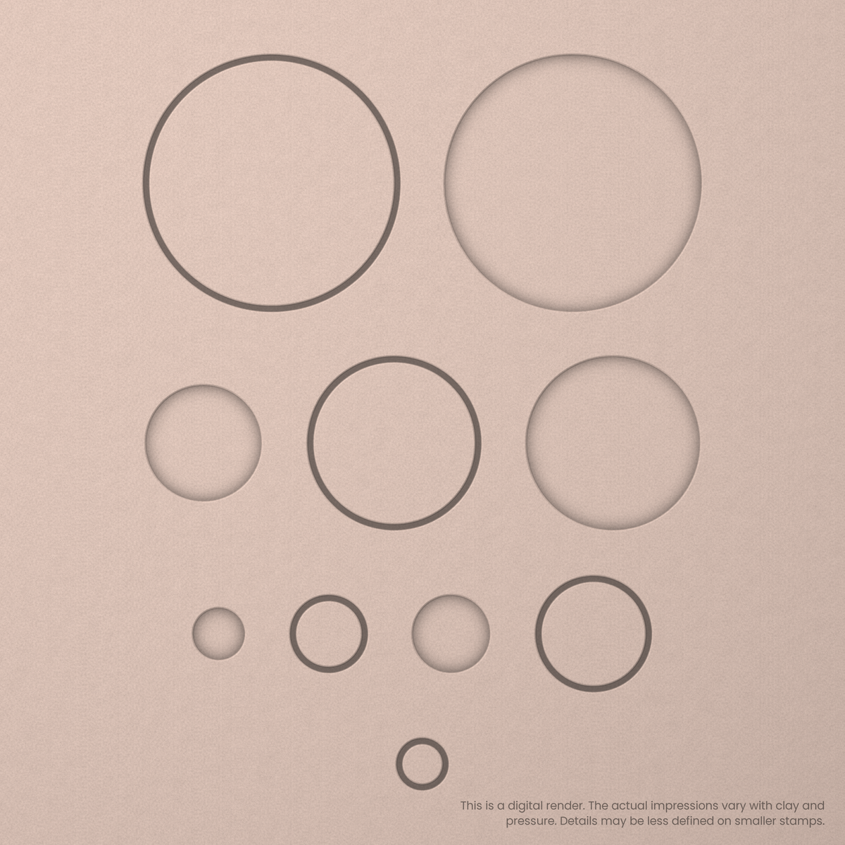 Geometric Stamp Set: One Shape, All 5 Sizes - Ceramind® Tools