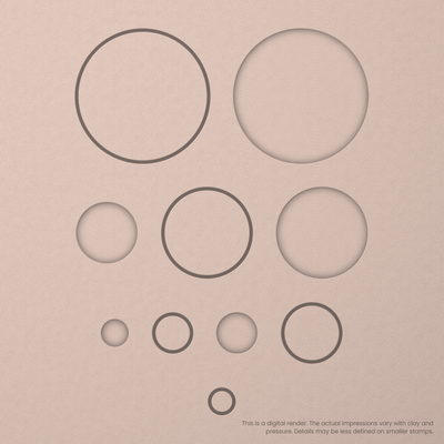 Geometric Stamp Set: One Shape, All 5 Sizes - Ceramind® Tools