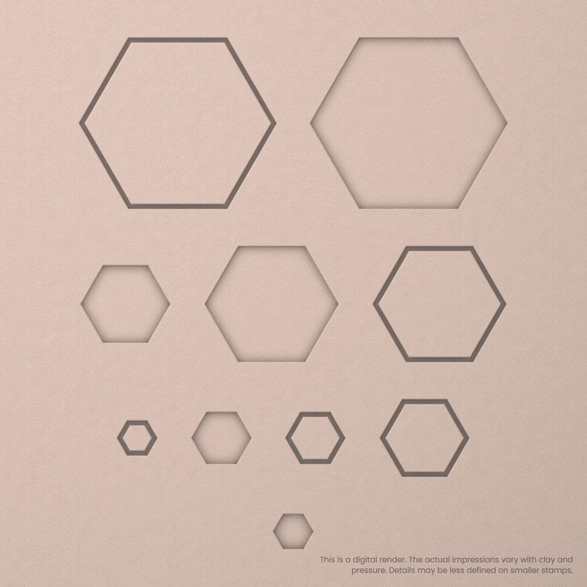 Geometric Stamp Set: One Shape, All 5 Sizes - Ceramind® Tools