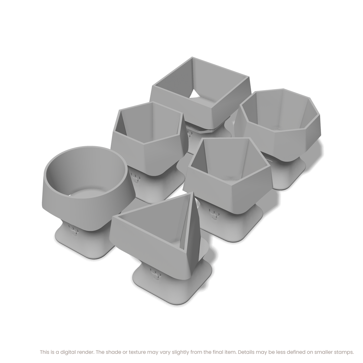 Geometric Stamp Set: All 6 Shapes, One Size - Ceramind® Tools