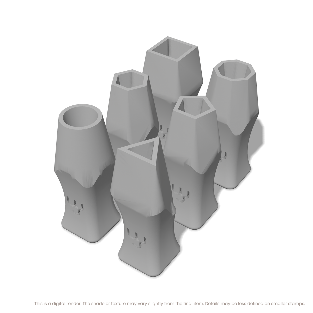 Geometric Stamp Set: All 6 Shapes, One Size - Ceramind® Tools