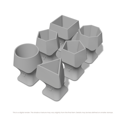 Geometric Stamp Set: All 6 Shapes, One Size - Ceramind® Tools