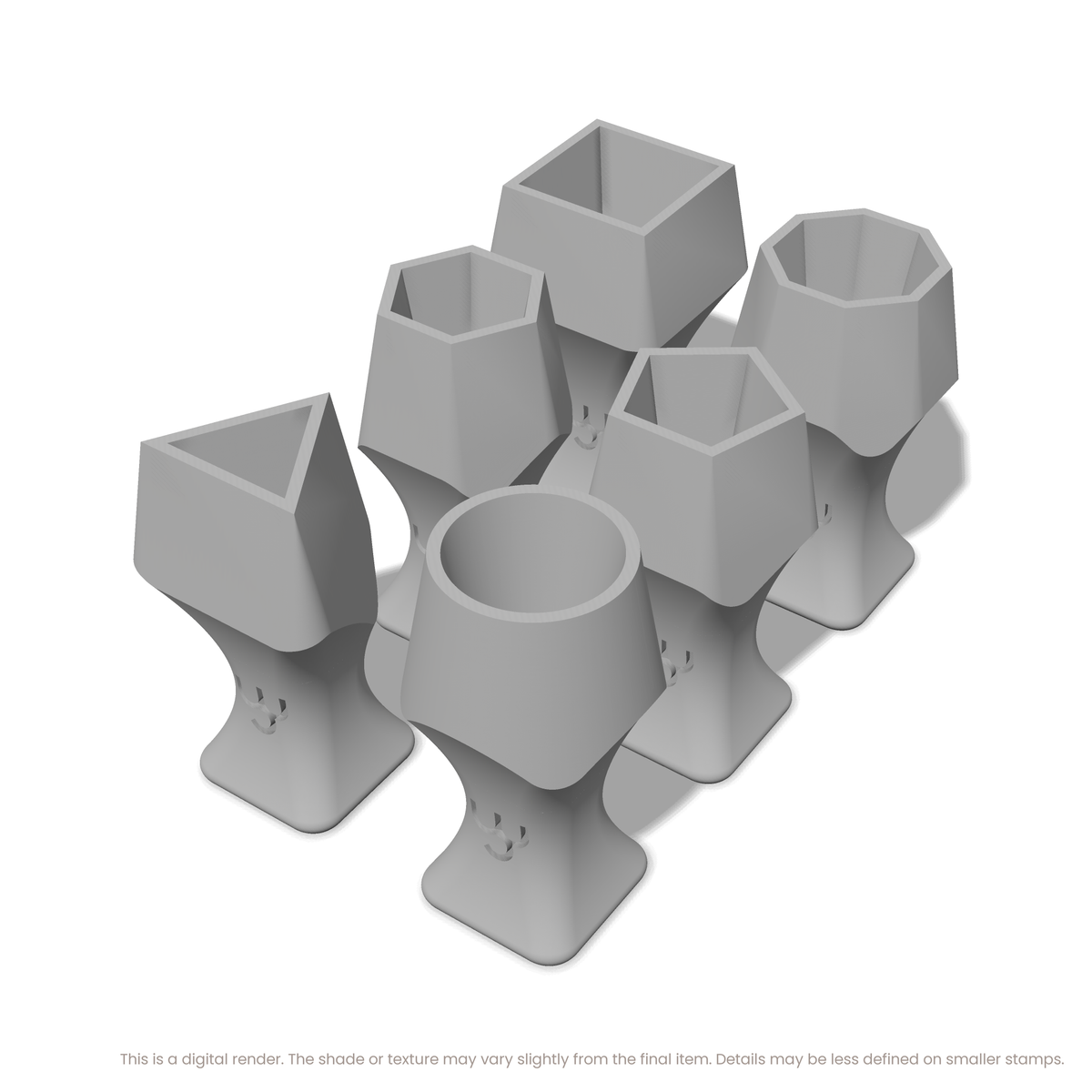 Geometric Stamp Set: All 6 Shapes, One Size - Ceramind® Tools