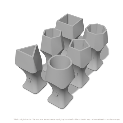 Geometric Stamp Set: All 6 Shapes, One Size - Ceramind® Tools
