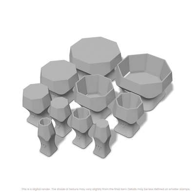 Geometric Stamp Set: One Shape, All 5 Sizes - Ceramind® Tools