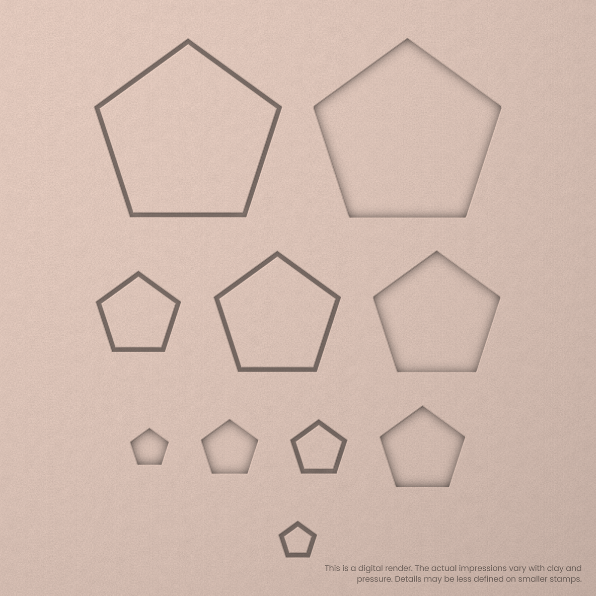 Geometric Stamp Set: One Shape, All 5 Sizes - Ceramind® Tools