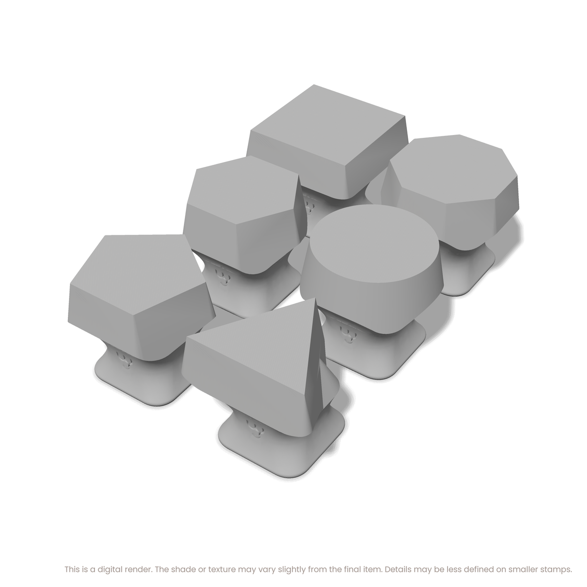 Geometric Stamp Set: All 6 Shapes, One Size - Ceramind® Tools
